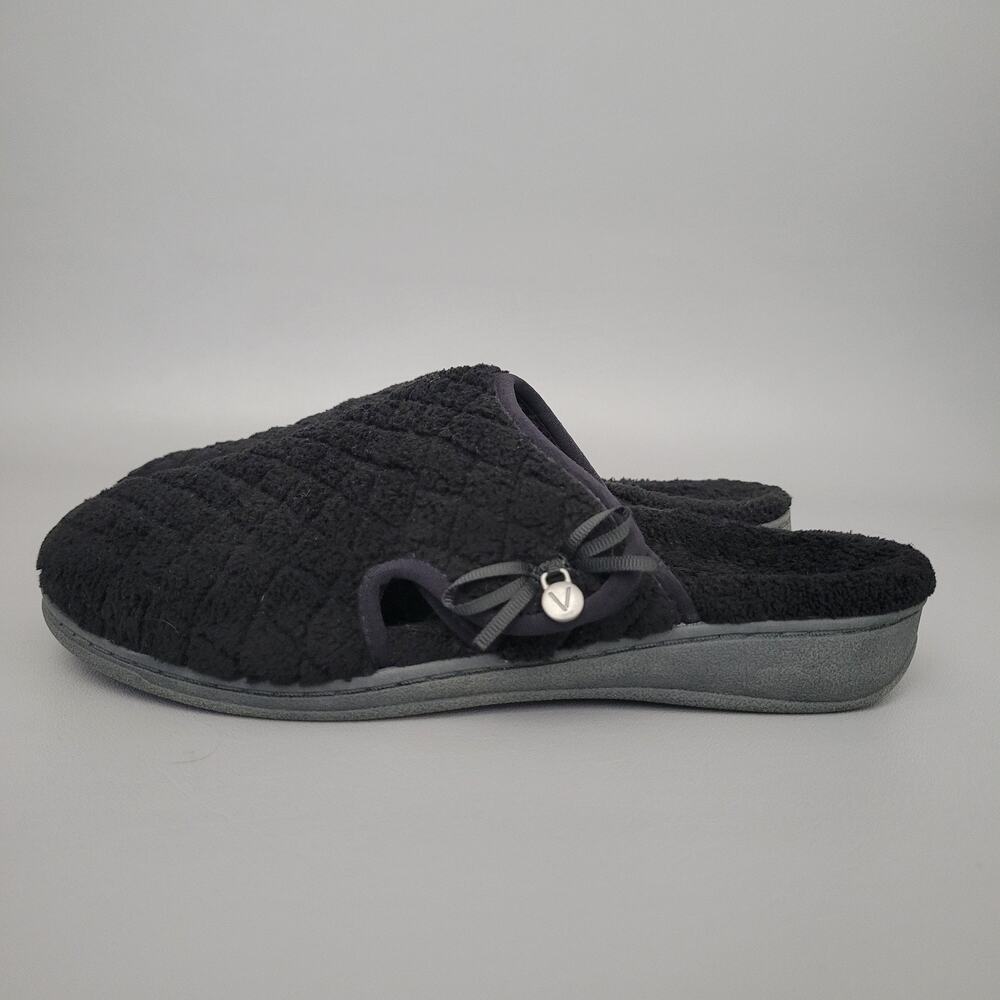 Vionic Womens Orthotic Support Mule Slippers Adilyn Adjustable Black Size 7 - Picture 2 of 11